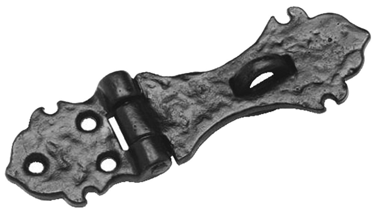 A Decorative Hasp & Staple in Black Cast Iron (AB269)