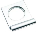 Satin Chrome Victorian Squared Yale Lock Surround / Door Pull (SCP237)