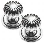Victorian "Peel" Style Polished Chrome Door Knobs / Handles - Unsprung (BC663)