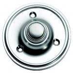 Satin Chrome Circular Victorian style Door Bell Push / Switch (SCP39)