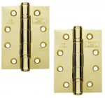 Polished Brass Stainless Steel 4" Ball Bearing Butt Hinge (Eclipse 14882)