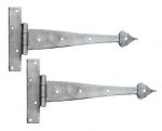 Light Pewter, Wrought Iron 6" Arrow End Tee Hinges