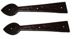 A Pair Of 9" Spear End False Door Hinge Fronts in Black Cast Iron 