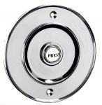 Polished Chrome & China 3" Circular Victorian style Door Bell Push Switch (BC1419)
