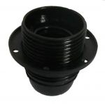 ES E27 Light Bulb Lamp holder 10mm, in Black Plastic, Unswitched (A42)
