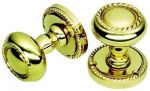 Georgian Style Polished Brass Door Knobs - Unsprung 