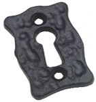 Rustic - Shaped Key Hole open escutcheon in Black Cast Iron (AB214)