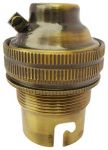 BC B22 Light Bulb Lamp holder 1/2, Earthed in Antique Brass, Unswitched (A70AB)