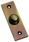 Antique Brass Plain Rectangular Victorian style Door Bell Push / Switch (XL35)