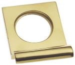 Solid Polished Brass Square Top Victorian Yale Lock Surround / Door Pull (PB237)