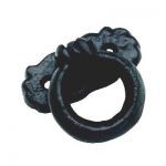Small Drawer / Cabinet Ring Pull / Handle in Black Cast Iron (AB256)