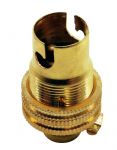 BC B15 Light Bulb Lamp holder 10mm, Earthed in Polished Brass Unswitched (A96M)