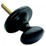 Door Security Rack Bolt Splined Knob in Black Cast Iron