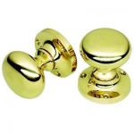 Victorian Style Brass Door Knobs - Mushroom  shape - Sprung (33590)