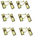  6 Pairs of Solid Brass Georgian Scroll Door Handles Without Keyhole (JG2)