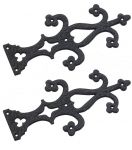 A Pair Of Gothic Style False Door Hinge Fronts in Black Iron (AB420)