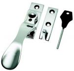 Polished Chrome Victorian Spoon End  LH / RH Security Window latch (BC472)