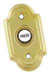 Solid Polished Brass Shaped Victorian style Door Bell Push Switch (PB1417)
