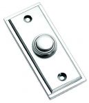Satin Chrome Rectangular Victorian style Door Bell Push / Switch (SCP183)
