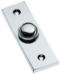 Polished Chrome Plain Rectangular Victorian style Door Bell Push / Switch (PC35)