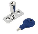 Heavy Duty Window Stay / latch Security Pin in Polished Chrome with Key (BC880)