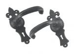 FDL Style Door Handles with Key Hole in Black Cast Iron (AB528)
