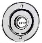 Polished Chrome & China Circular Victorian style Door Bell Push Switch (BC1418)