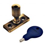 Heavy Duty Window Stay / latch Security Pin in Antique Brass with Key (XL880)