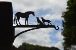 Horse & Two Dogs Hanging Basket Bracket