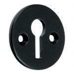 Smooth as Silk, 32mm Round Matt Black Victorian Open Key Escutcheon (MB104)