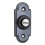 Smooth as Silk, Matt Black Shaped Victorian style Door Bell Push Switch (MB1417)