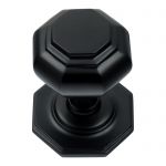 Smooth as Silk, Matt Black Large Octagonal Centre Pull Door Knob (MB15B)