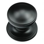 Smooth as Silk, 75mm Matt Black Victorian Centre Pull Door Knob / Handle (MB16)