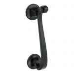 Smooth as Silk, Matt Black on Brass Scroll Style Door Knocker (MB20)