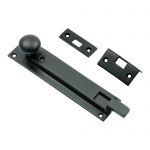 Smooth as Silk Mat Black 6" Cranked Door Security Bolt (MB2000A)