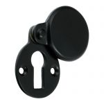 Smooth as Silk, 33mm x 42mm Round Matt Black Victorian Covered Key Escutcheon (MB624)