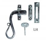 TO CLEAR LH Wrought Iron Security Window Latch in Pewter Effect, Rust Res Finish (PE1006LH)
