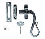 TO CLEAR RH Wrought Iron Security Window Latch in Pewter Effect, Rust Res Finish (PE1006RH)