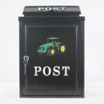 Littlemead Aluminium Mail Box with Green John Deere Tractor Motif