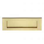 Solid SATIN / Polished 12" x 4" Brass Victorian Style Letter Plate Flap (SB04E)