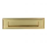 SATIN Brushed Brass Edwardian 282mm x 89mm Stepped Edge Letter Plate Flap SB10