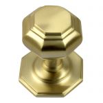 Victorian SATIN Octagonal Centre Pull Door Knob (SB15B)