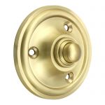 Solid SATIN Brass 60mm Round Victorian style Door Bell Push Switch (SB39)