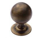 Solid Antique Brass Victorian Centre Pull Door Knob / Handle (XL671)
