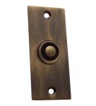 Solid Antique Brass Rectangular Victorian style Door Bell Push / Switch (XL749)