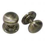 Mushroom Style 50mm Antique Brass Door Knobs - half sprung (XL92A)