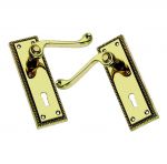 Georgian Scroll, Polished Brass Handles With Keyhole (JG1)