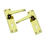 Victorian Straight, Polished Brass Handles With Keyhole (33050)