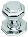 Octagonal Polished Chrome Centre Pull Door Knob BC15A