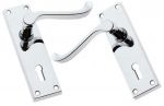 Regency Polished Chrome, Scroll Door Handles With Keyhole (BC84)